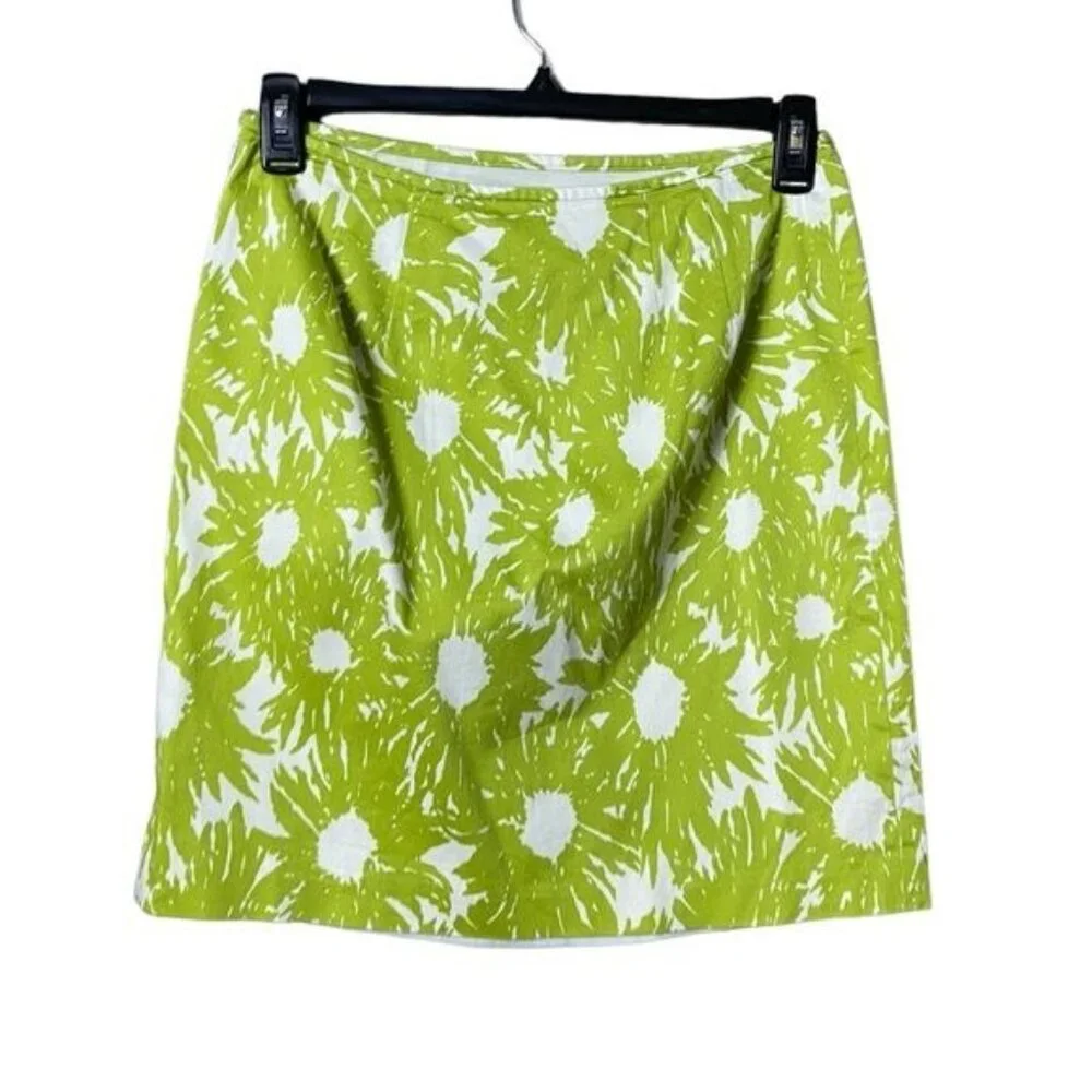 Talbots Mini Skirt Size 8P Coastal Beach Resort Summer Retro Mod Artsy Tropical